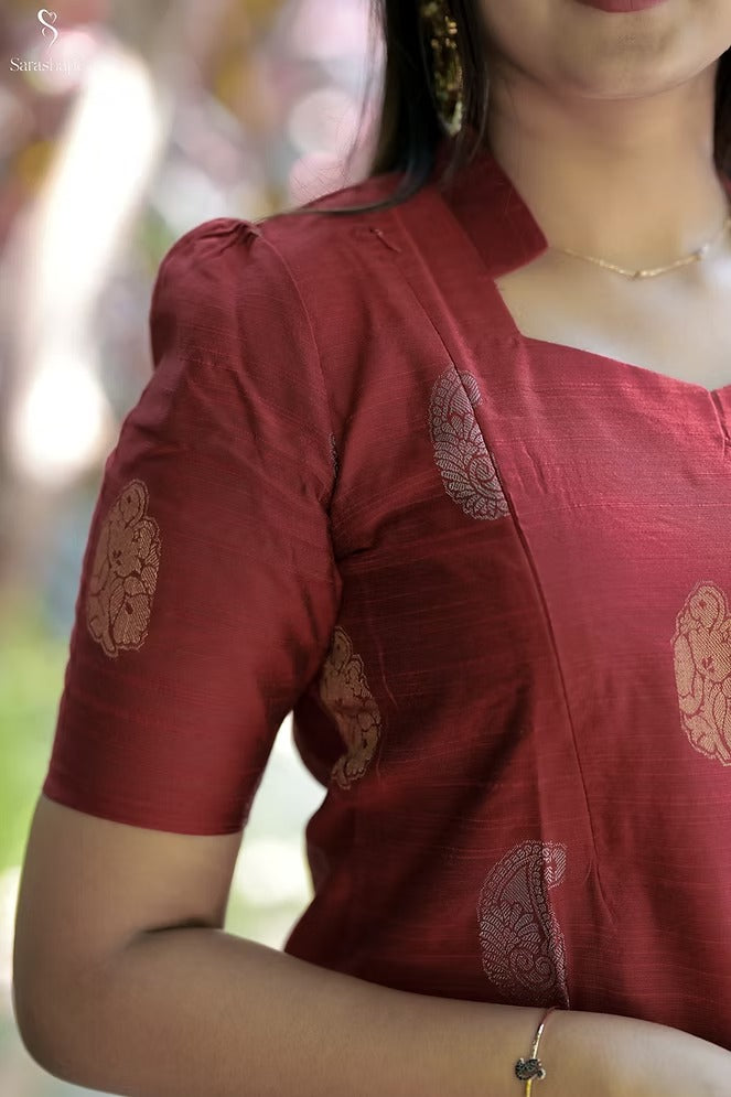 Rambai Raw Silk Feeding Salwar Set ( Top , pant & Duppata)