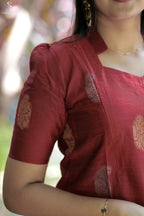 Rambai Raw Silk Feeding Salwar Set ( Top , pant & Duppata)